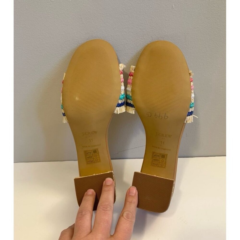 J.Crew Factory Woven Mule Heels Size 11 - Picture 6 of 8